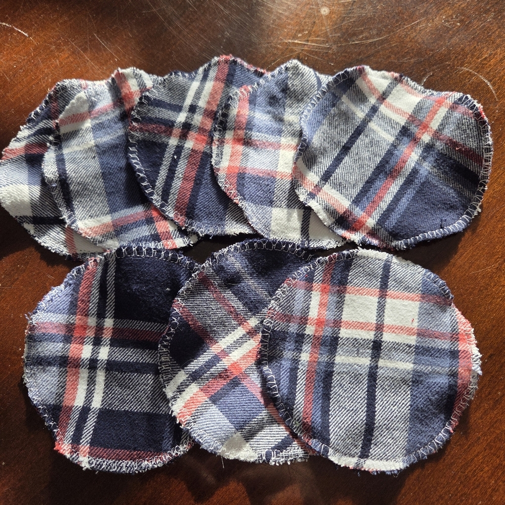 Handmade Plaid100% Cotton Facial Rounds Plaid 4 Inches